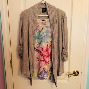 Two piece set T-shirt and cardigan